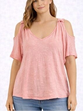 Charlotte Russe Women’s Vintage Y2K Pink Open Shoulder Top - Size Large NWT